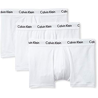 Calvin Klein Cotton Stretch Low Rise Trunk, Bóxers para Hombre, Blanco (White), L, Paquete de 3
