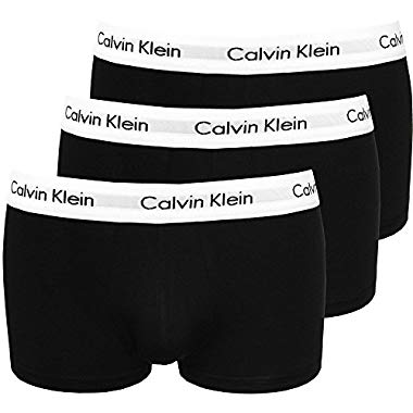 Calvin Klein Troncos 3-Pack Baja Altura Hombres Boxeador, Negro Medio
