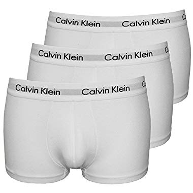 Calvin Klein Troncos De Boxeador 3-Pack Baja Altura Hombres, Blanco Medio