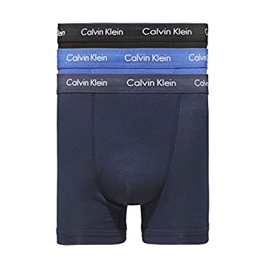 Calvin Klein U2662G-Bañador Hombre Black/Blue Shadow/Cobalt Water Large (Negro / Sombra Azul / Agua de Cobalto)