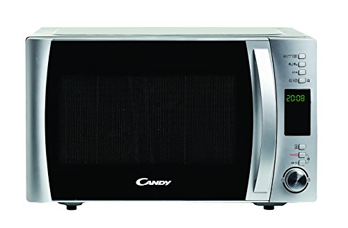 Candy CMXG22DS Microondas con Grill y Cook In App, 40 programas automáticos, plato giratorio 24.5 cm, 800 W-1000 W, 22 litros, silver
