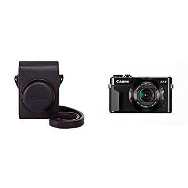 Canon DCC-1880 - Funda para cámara Canon Powershot G7X MK II, negro + Canon PowerShot G7 X Mark II - Cámara digital compacta de 20.1 MP, color negro