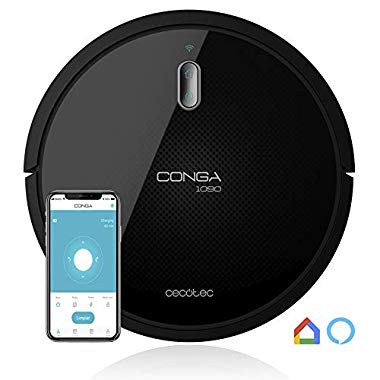 Cecotec Conga Serie 1090 Connected Robot Aspirador (Con App,Alexa y Google Home,Cepillo Especial Mascotas)