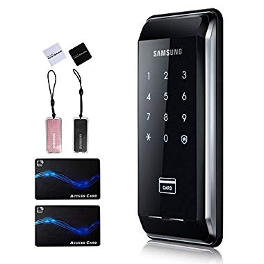 Cerradura de puerta inteligente Samsung SHS-2920 EX + 6 tarjetas RF, interfaz y manual en inglés, grosor compatible con puertas de 38 - 80 mm