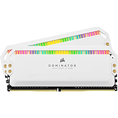 Corsair Dominator Platinum RGB 16 GB DDR4 3200MHz C16, LED RGB Memoria de Sobremesa, Rendimiento de Alta, Respuesta Ajustados, 12 Direccionables CAPELLIX Leds RGB, 2 x 8 GB, Blanco