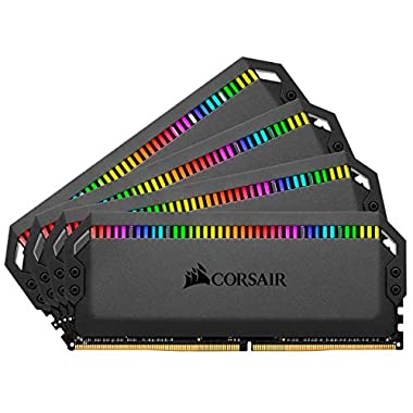 Corsair Dominator Platinum RGB Kit de Memoria 32 GB, DDR4, 3466 MHz, 288 Pin DIMM, 4 x 8 GB, Negro