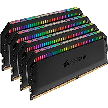 Corsair Dominator Platinum RGB Kit de Memoria 32 GB, DDR4 3000 MHz C15, con Iluminación LED RGB, 4 x 8 GB, Negro