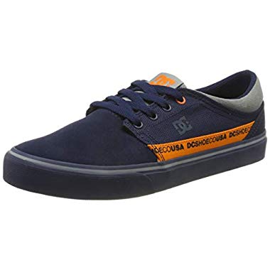 DC Shoes (DCSHI) Trase TX Se-Shoes for Men, Zapatillas de Skateboard para Hombre, Black/Orange, 40.5 EU
