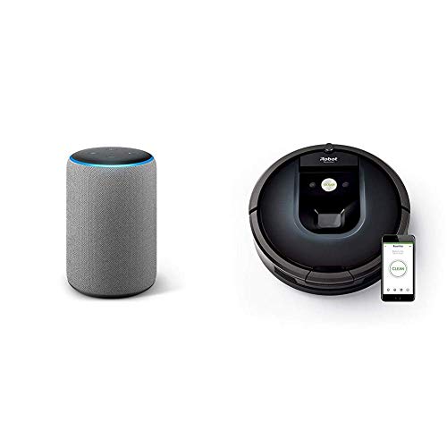 Echo Plus gris oscuro + iRobot Roomba 981 - Robot aspirador para alfombras, potencia de succión 10 veces superior, cepillos de goma antienredos, Dirt Detect, conexión Wifi, programable por app, compatible con Alexa