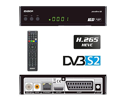Edision piccol Lino DVB-S2 Full HD Receptor de satélite H.265/hevc Tarjeta Lector USB Negro