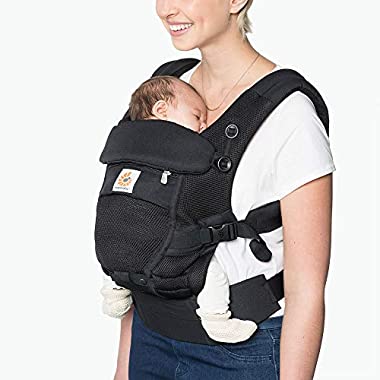 ergobaby Adapt portabebés, llevar de 0 a sin inserción de recién nacido, transpirable de plástico, Negro