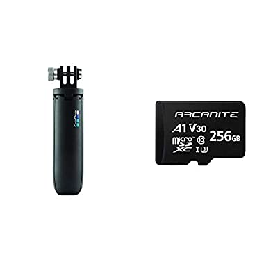 GoPro Shorty Vara de Extensión en Miniatura y Trípode, Negro + ARCANITE, Tarjeta Memoria microSDXC 256 GB con Adaptador SD, UHS-I U3, A1, V30, 4K, Clase 10, Micro SD, Velocidad Lectura hasta 90 MB/s