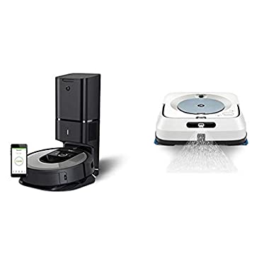 iRobot Roomba i7+ (i7556) -Robot Aspirador Wi-Fi, Autovaciado, Mapea y se Adapta a tu Hogar + Braava m6134: Robot fregasuelos con WiFi, pulverizador a presión y navegación, Friega y Pasa la mopa (i7+(Robot+Cleanbase) & m6 (Friegasuelos))