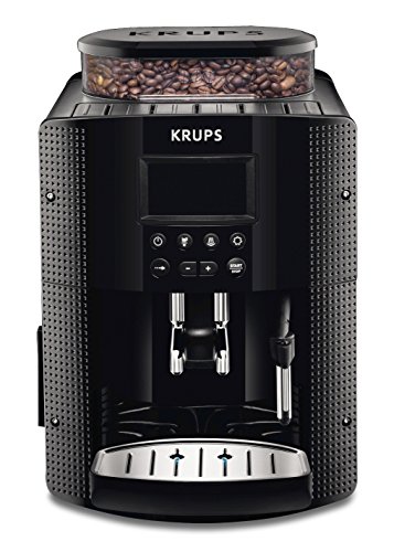 Krups EA815070 - Cafetera Automática 15 Bares de Presión, Pantalla LCD, 3 Niveles de Intensidad, Ajustable de 20 ml a 220 ml, Programa Automático de Limpieza y Descalcificación, Molinillo Integrado