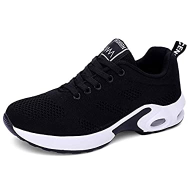 Lanchengjieneng Moda para Mujer Entrenador de Running de Aire Transpirable Jogging Fitness Sneakers Casual Walking Shoes Negro EU 40