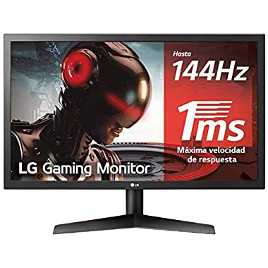 LG 24GL600F-B - Monitor Gaming QHD de 59,8 cm (con panel TN (1920 x 1080 píxeles, 16:9, 1 ms, 144Hz, FreeSync LFC, 300 cd/m², 1000:1, NTSC >72%, DP x1, HDMI x2, auriculares) color negro)