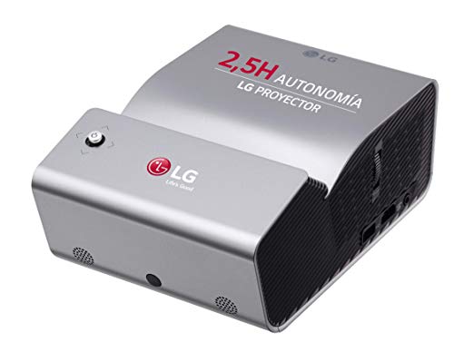 LG CineBeam PH450UG - Proyector con batería integrada de Tiro Corto, Color Plateado (HD 450 lumen UST, Versión 2017)