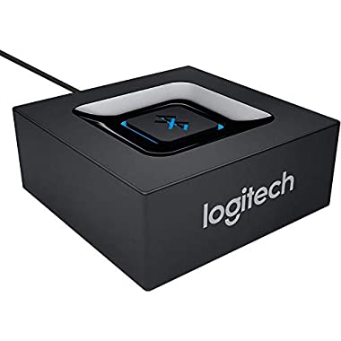 Logitech Receptor de Audio Inalámbrico, Adaptador Bluetooth para PC/Mac/Smartphone/Tablet/Receptores AV, Salidas 3.5 mm y RCA para Altavoces, Sencillo Emparejamiento, Enchufe EU, Negro