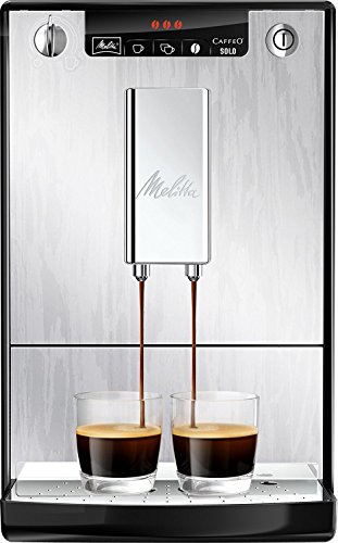 Melitta Caffeo Solo E950-111 - Cafetera Automática, 3 Niveles de Intensidad, Modo 2 Tazas, 1.2 Litros, Plata Orgánica
