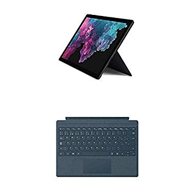 Microsoft Surface Pro 6 - Ordenador portátil 2 en 1,12.3'' (Color Negro + Funda con teclado azul QWERTY Español)