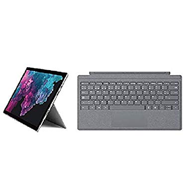 Microsoft Surface Pro 6 - Ordenador portátil 2 en 1,12.3'' (Color Plata + Funda con teclado gris QWERTY Español)