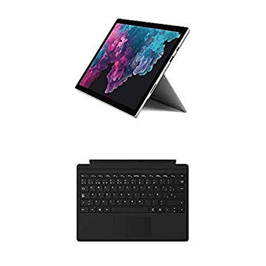 Microsoft Surface Pro 6 - Ordenador portátil 2 en 1,12.3'' (Color Plata + Funda con teclado negra QWERTY Español)