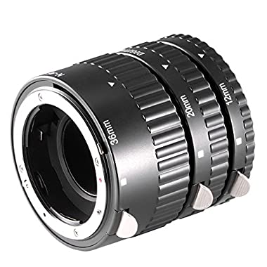 Neewer 10037281 - Tubo de extensión para Macro de cámaras réflex Digitales Nikon AF, AF-S, DX, FX y N190 (3 Piezas), Color Negro (Para Nikon-Standard)