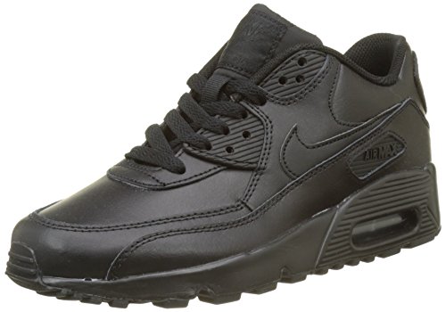 Nike Air MAX 90 Leather, Zapatillas para Niños, Negro (Black 001), 38 EU