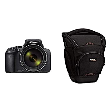 Nikon Coolpix P900 - Cámara compacta de 16 MP, Negro & AmazonBasics - Funda para cámara de fotos réflex, color negro