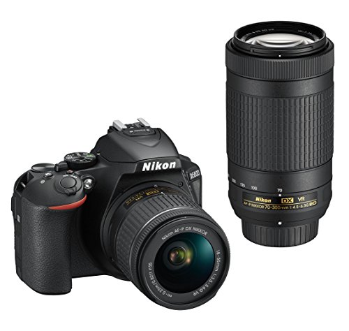 Nikon D5600 Camara Reflex Digital, Negro (Kit AF-P VR 18-55 + AF-P VR 70-300, Sin funda, Sin tarjeta)