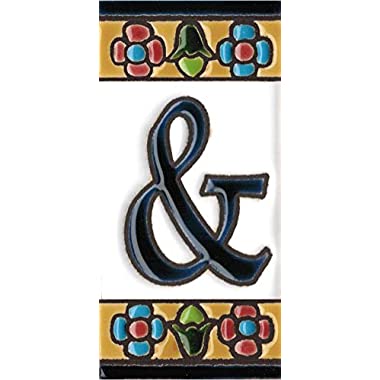 Números y letras para casas 3,5 x 7,5 cm. Pintados a mano con la técnica de la cuerda seca. Grabado y Ceramica Española (Letra