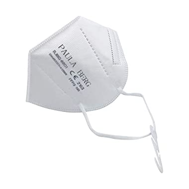 Paula Berg 20x FFP3 - Mascarilla antipolvo plegable - con accesorio para el oído - filtro del 99% - sin válvula - embalada herméticamente