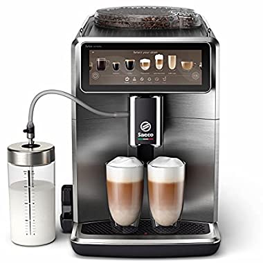 Philips Domestic Appliances Saeco Xelsis Suprema máquina de café automática, 22 especialidades de café (pantalla táctil, 8 perfiles de usuario), conectividad Wi-Fi, acero inoxidable, SM8889/00