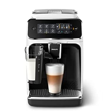 Philips Serie 3200 Cafetera Superautomática - Sistema de Leche LatteGo, 5 Variedades de Café, Pantalla Táctil Intuitiva, Blanco (EP3243/50)
