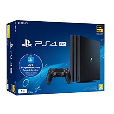 Playstation 4 Pro (PS4) - Consola de 1TB + 20 euros Tarjeta Prepago (Edición Exclusiva Amazon) - nuevo chasis G