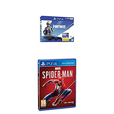 Playstation 4 (PS4) - Consola 500 Gb + 2 Mandos Dual Shock 4 + Contenido Fortnite + Marvel's Spiderman