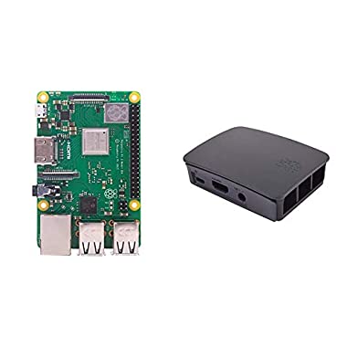 Raspberry PI 3 Model B+ - Placa de Base + 9098138 - Caja para Raspberry Oficial PI 3, Negro y Gris