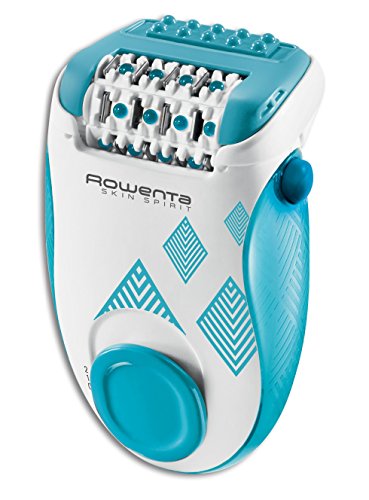 Rowenta Skin Spirit EP2910F0 - Depiladora de 2 velocidades con sistema anti dolor de 24 pinzas, cepillo limpiador, accesorio para zonas sensibles y bolsita de viaje