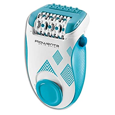 Rowenta Skin Spirit EP2910F0 - Depiladora de 2 velocidades con sistema anti dolor de 24 pinzas, cepillo limpiador, accesorio para zonas sensibles y bolsita de viaje