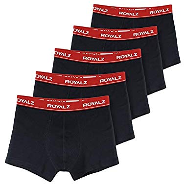 ROYALZ bóxers para Hombre Multipack (Ropa Interior Calzoncillos Underwear, Tamaño:M, Color:Negro/Pretina Rojo) (Negro / Pretina Rojo)