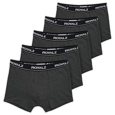 ROYALZ bóxers para Hombre Multipack (Ropa Interior Calzoncillos Underwear, Color:Gris Oscuro, Tamaño:S)