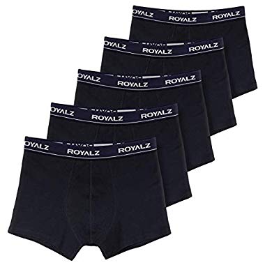 ROYALZ bóxers para Hombre Multipack (Ropa Interior Calzoncillos Underwear, Tamaño:S, Color:Negro/Pretina Azul Oscuro)