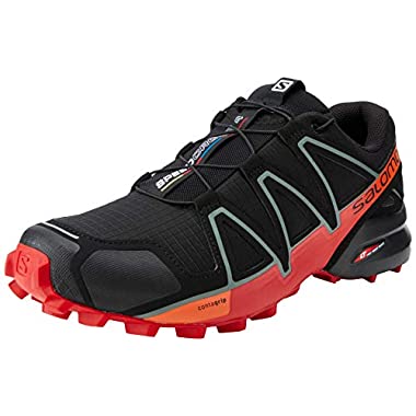 SALOMON Speedcross 4 Zapatillas De Trail Running Para Hombre (44 2/3 EU, Negro Black Goji Berry Red Orange)