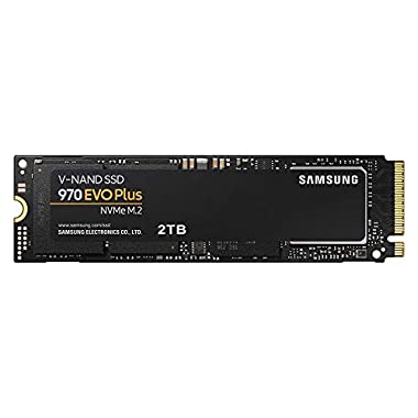 Samsung mz-v7s250bw Unidad SSD 970 EVO Plus, 2 TB, M.2, NVMe, tamaño 2.5 ", Interfaz SATA 6 GB/s, Color Negro/Naranja