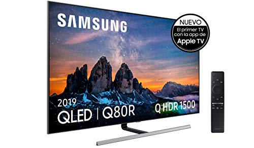 Samsung QLED 4K 2019 65Q80R - Smart TV de 65" con Resolución 4K UHD, Direct Full Array Plus, Q HDR 1500, Inteligencia Artificial 4K, One Remote Control, Apple TV y Compatible con Alexa