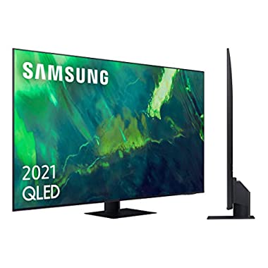 Samsung QLED 4K 2021 55Q74A - Smart TV de 55" con Resolución 4K UHD, Procesador QLED 4K con IA, Quantum HDR10+, Wide Viewing Angle, Motion Xcelerator Turbo+, OTS Lite y Alexa Integrada.