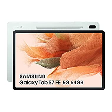 Samsung Tablet Galaxy Tab S7 FE de 12.4 Pulgadas con 5G y Sistema Operativo Android 64 GB Verde ES versión
