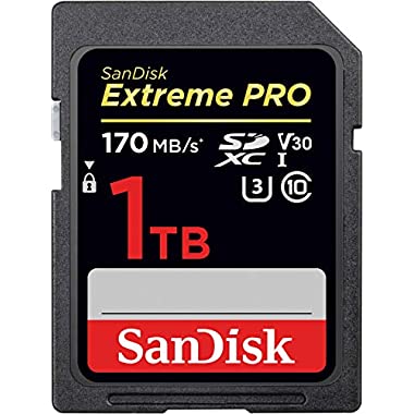 SanDisk Extreme PRO - Tarjeta de memoria SDXC de 1 TB, hasta 170 MB/s, Class 10, U3 y V30