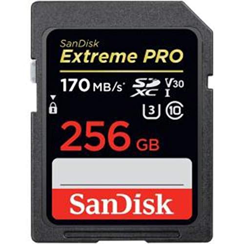 SanDisk Extreme PRO - Tarjeta de memoria SDXC de 256 GB, hasta 170 MB/s, Class 10, U3 y V30