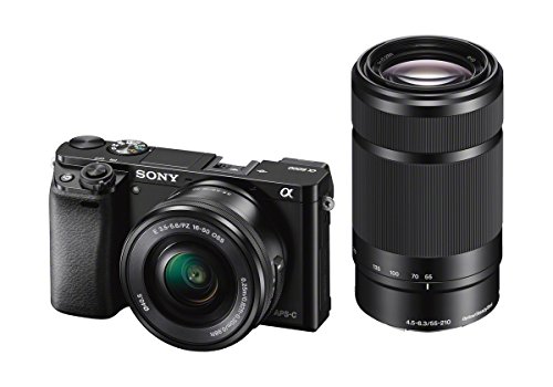 Sony A6000 - Cámara EVIL de 24 Mp,negro - Kit cuerpo con objetivos 16 - 50 mm y 55 - 210 mm (SEL-P1650 + SEL-55210)
